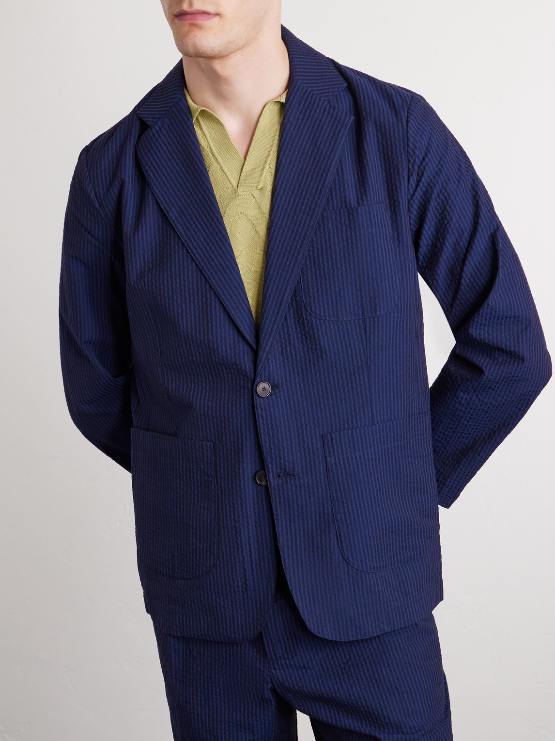 Atlantico Organic Cotton-Seersucker Suit Jacket