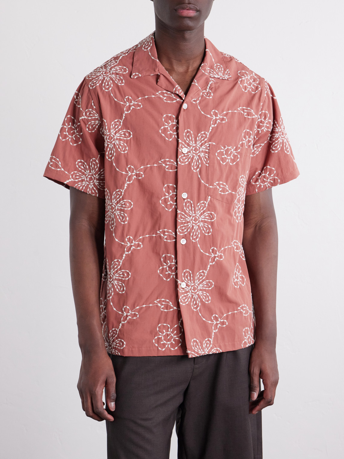 Compota Embroidered Cotton-Blend Shirt