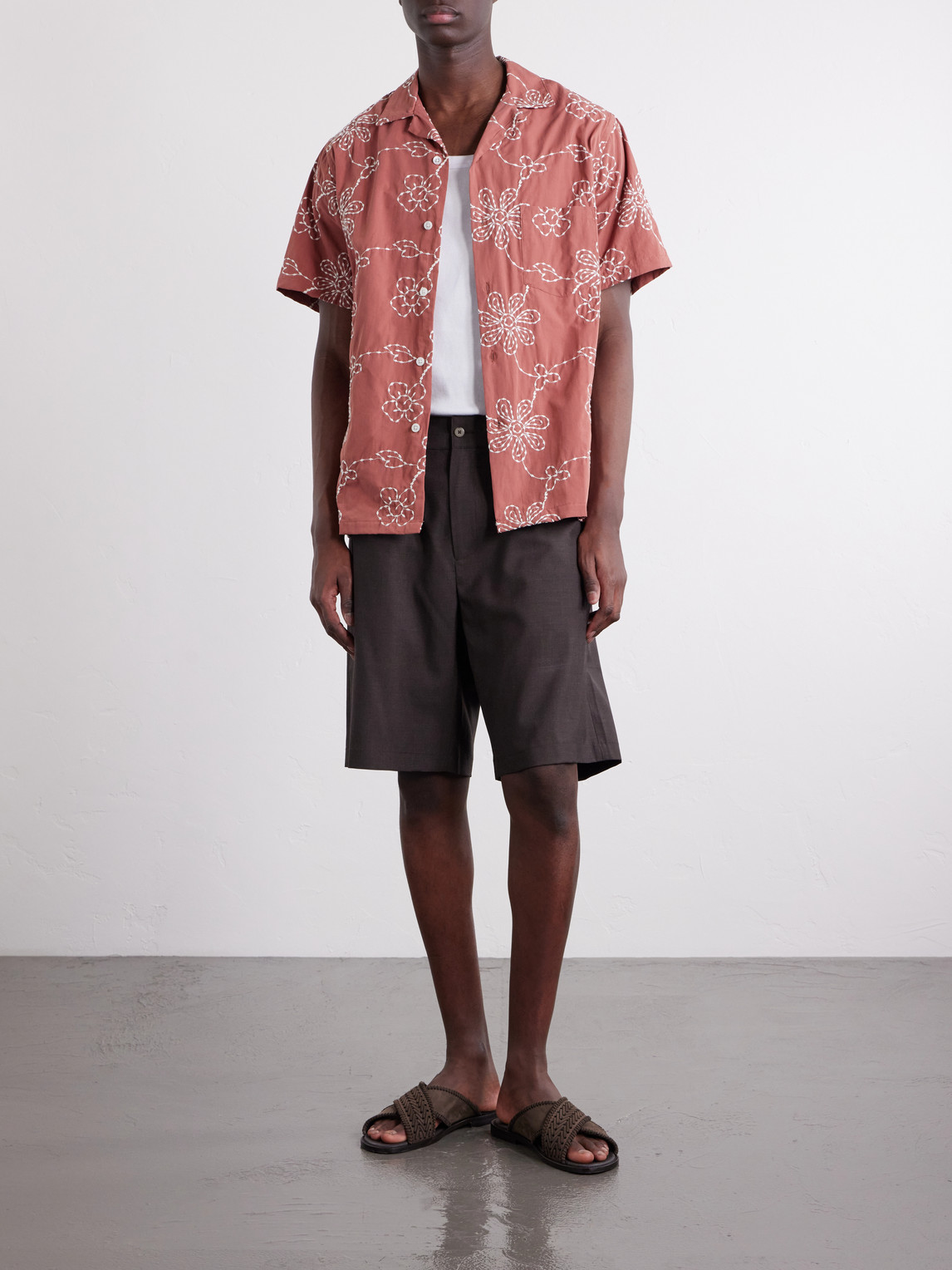 Compota Embroidered Cotton-Blend Shirt