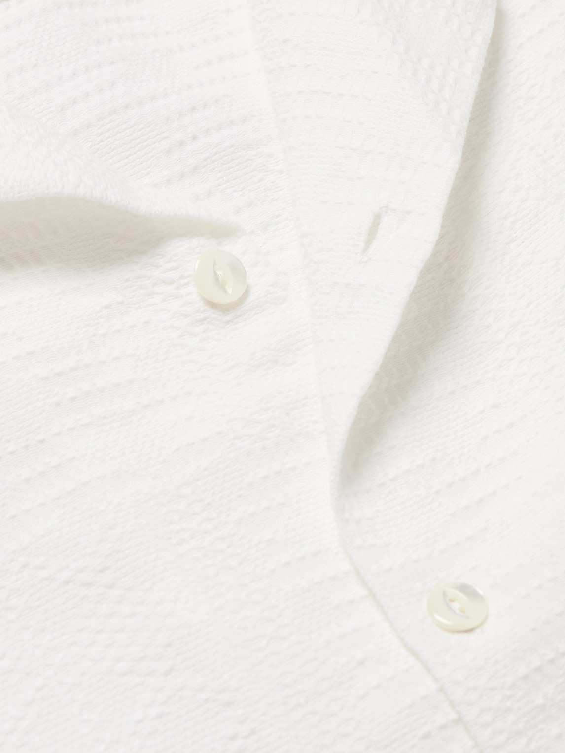 Reeve Convertible-Collar Organic Cotton-Jacquard Shirt