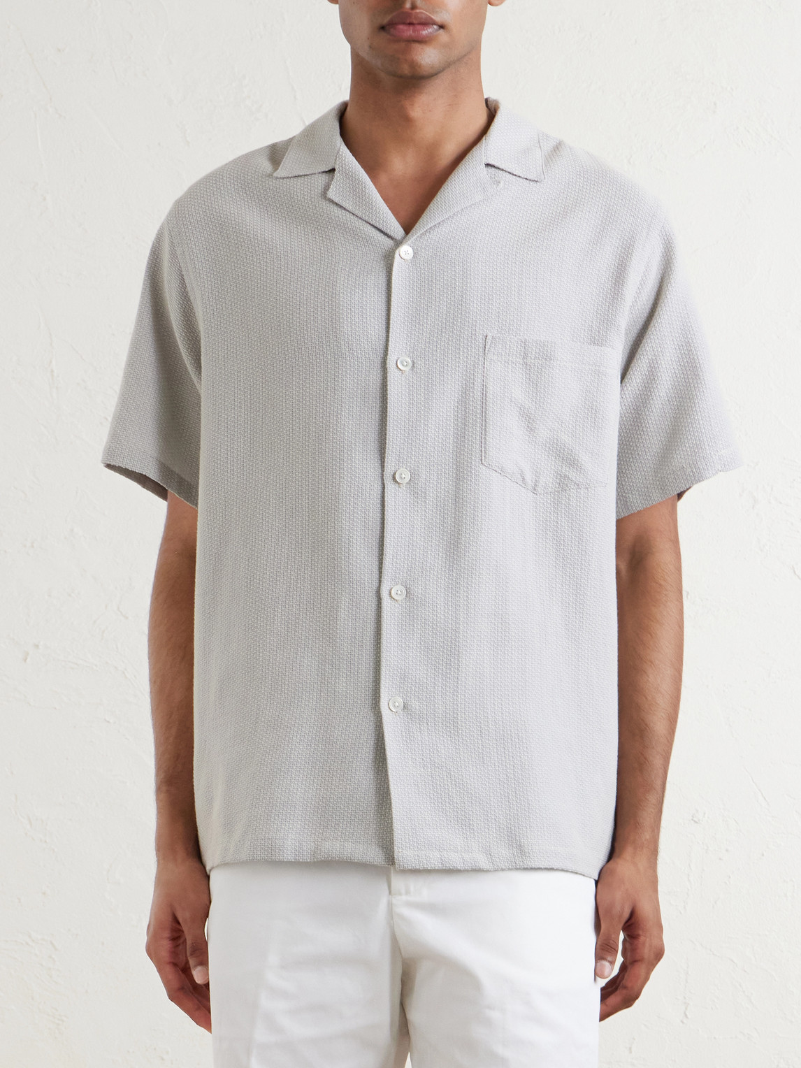 Jones Camp-Collar Cotton Shirt
