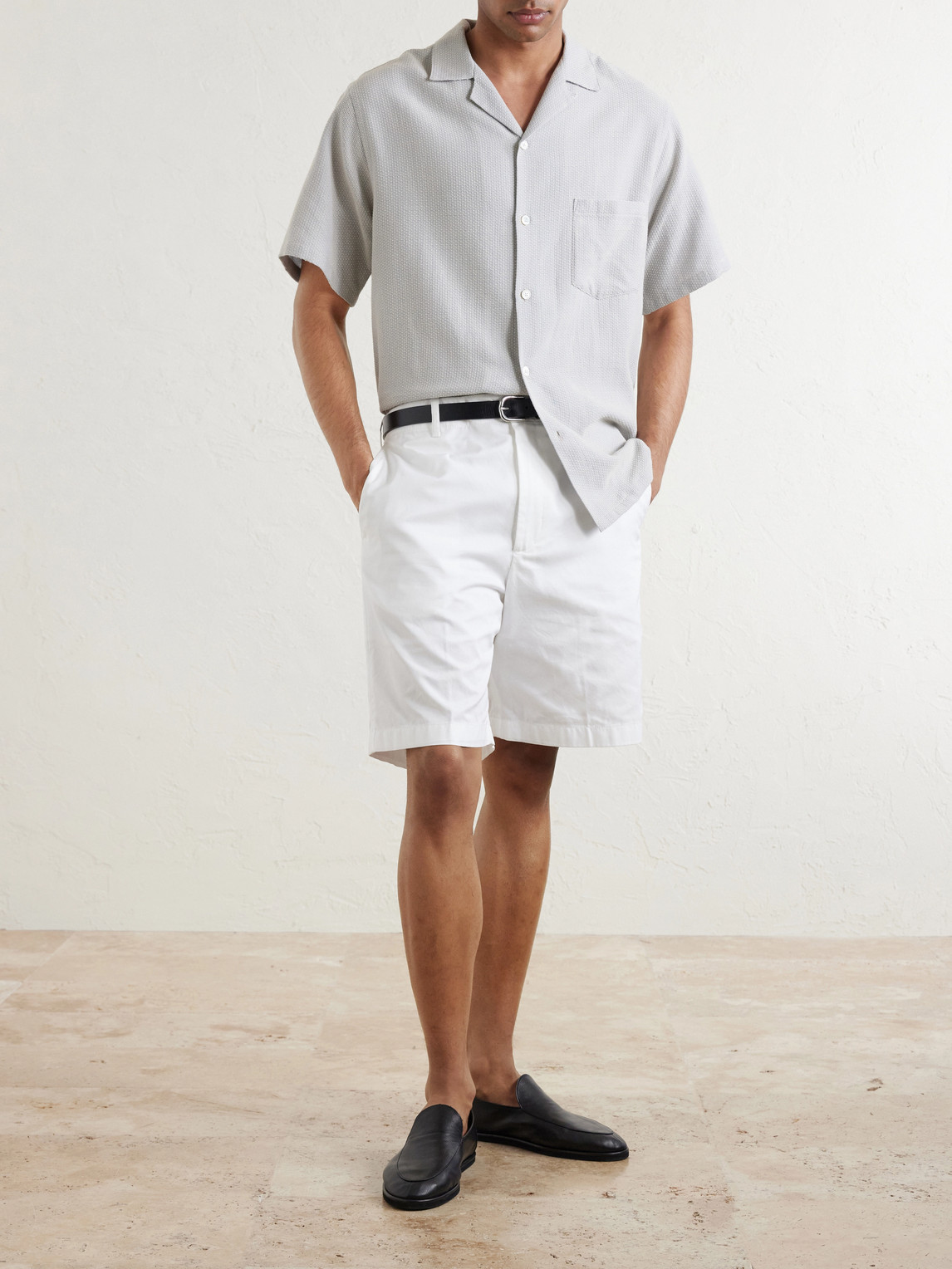 Jones Camp-Collar Cotton Shirt