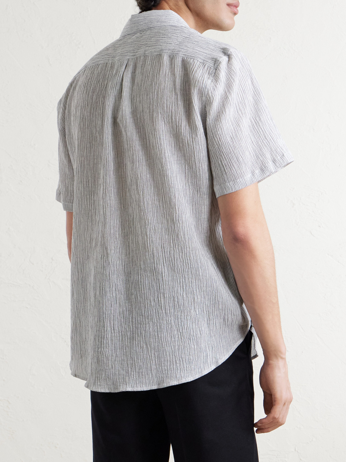 Aaron Striped Cotton And Linen-Blend Shirt