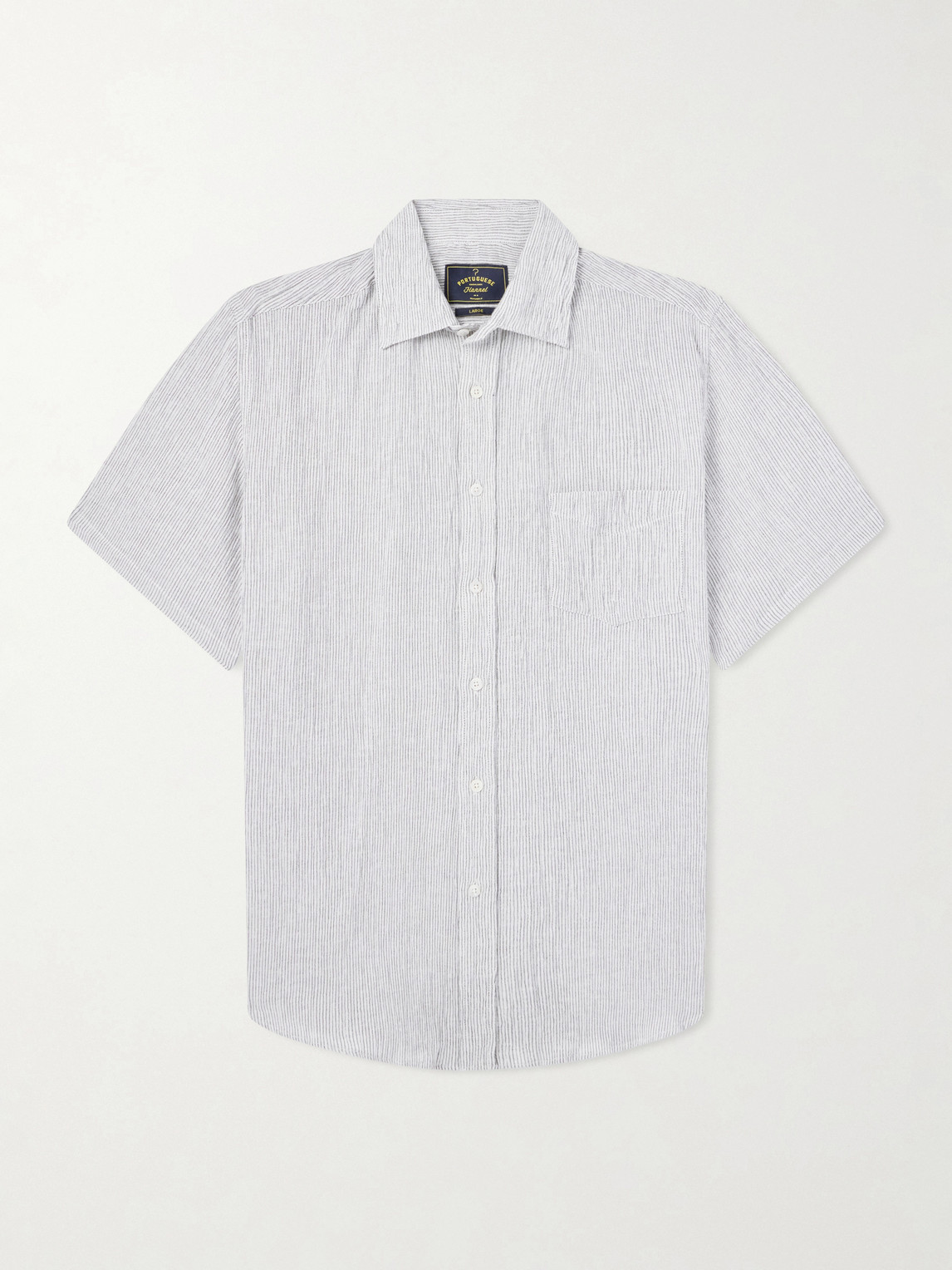 Portuguese Flannel Aaron Striped Cotton and Linen-Blend Shirten