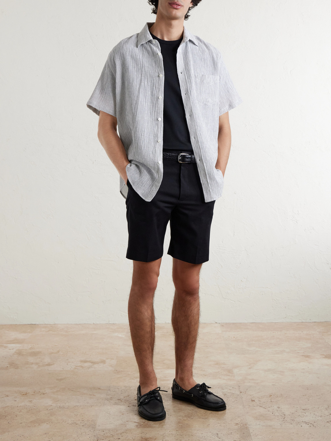 Aaron Striped Cotton And Linen-Blend Shirt