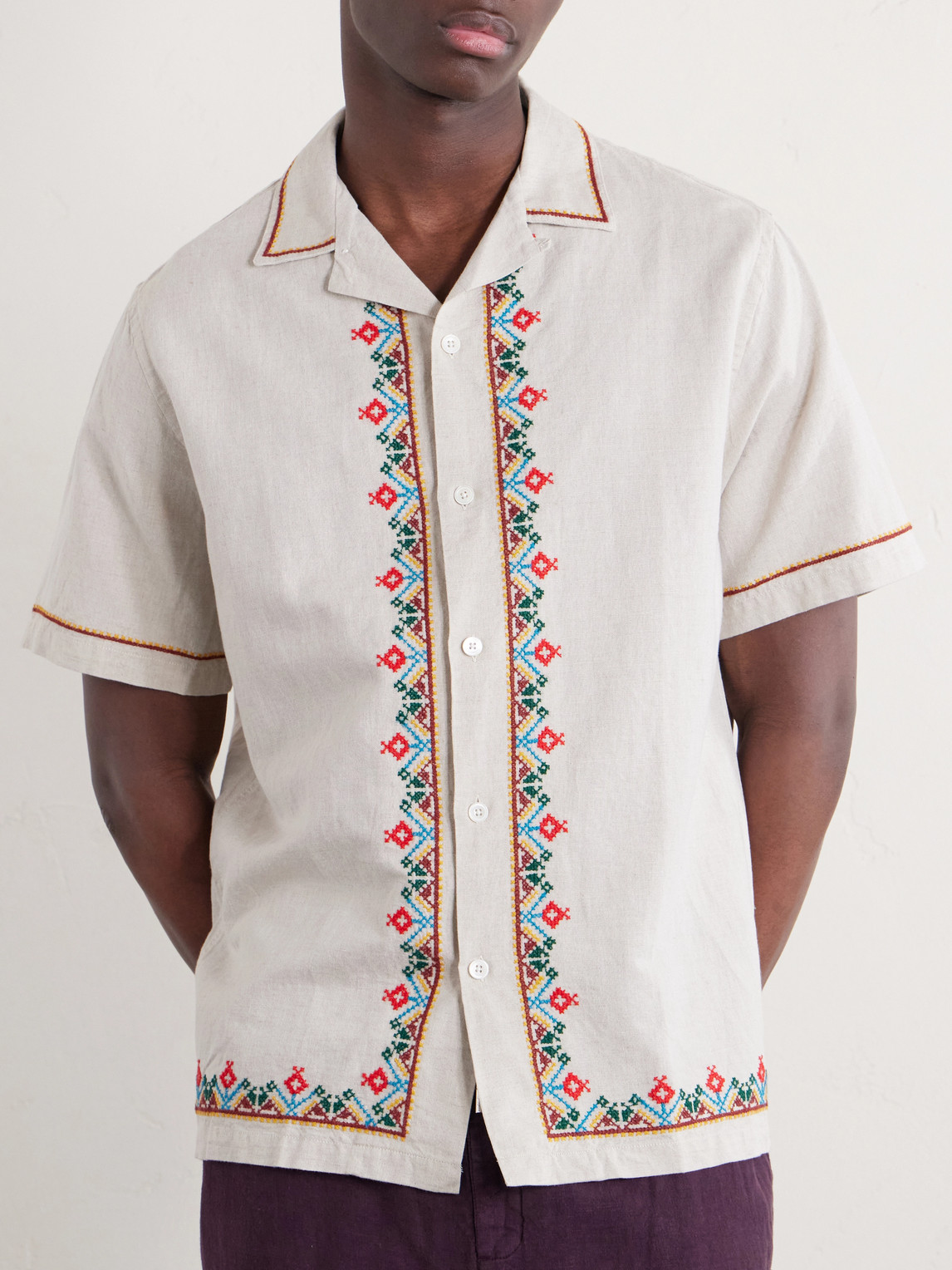 Convertible-Collar Linen
