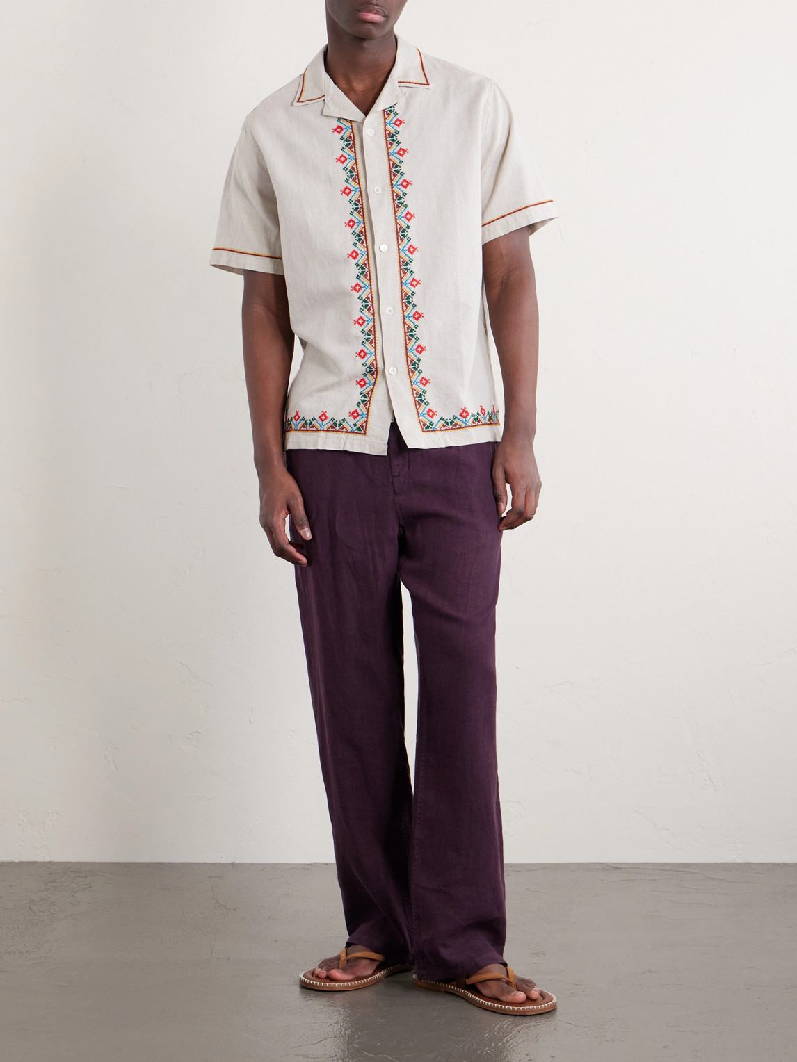 Convertible-Collar Linen