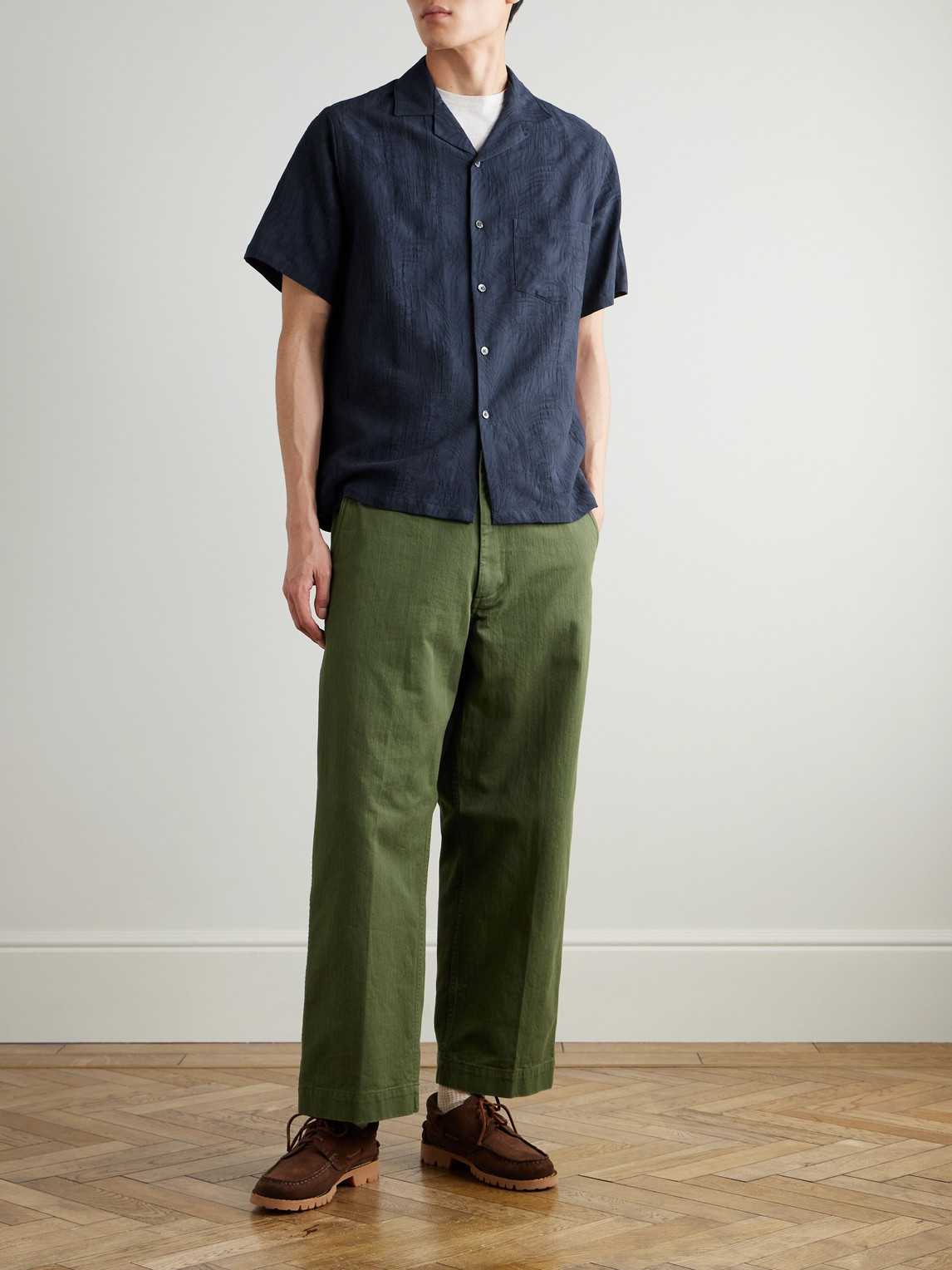 Palm Convertible-Collar Organic Cotton And Tencel™Lyocell-Blend Shirt