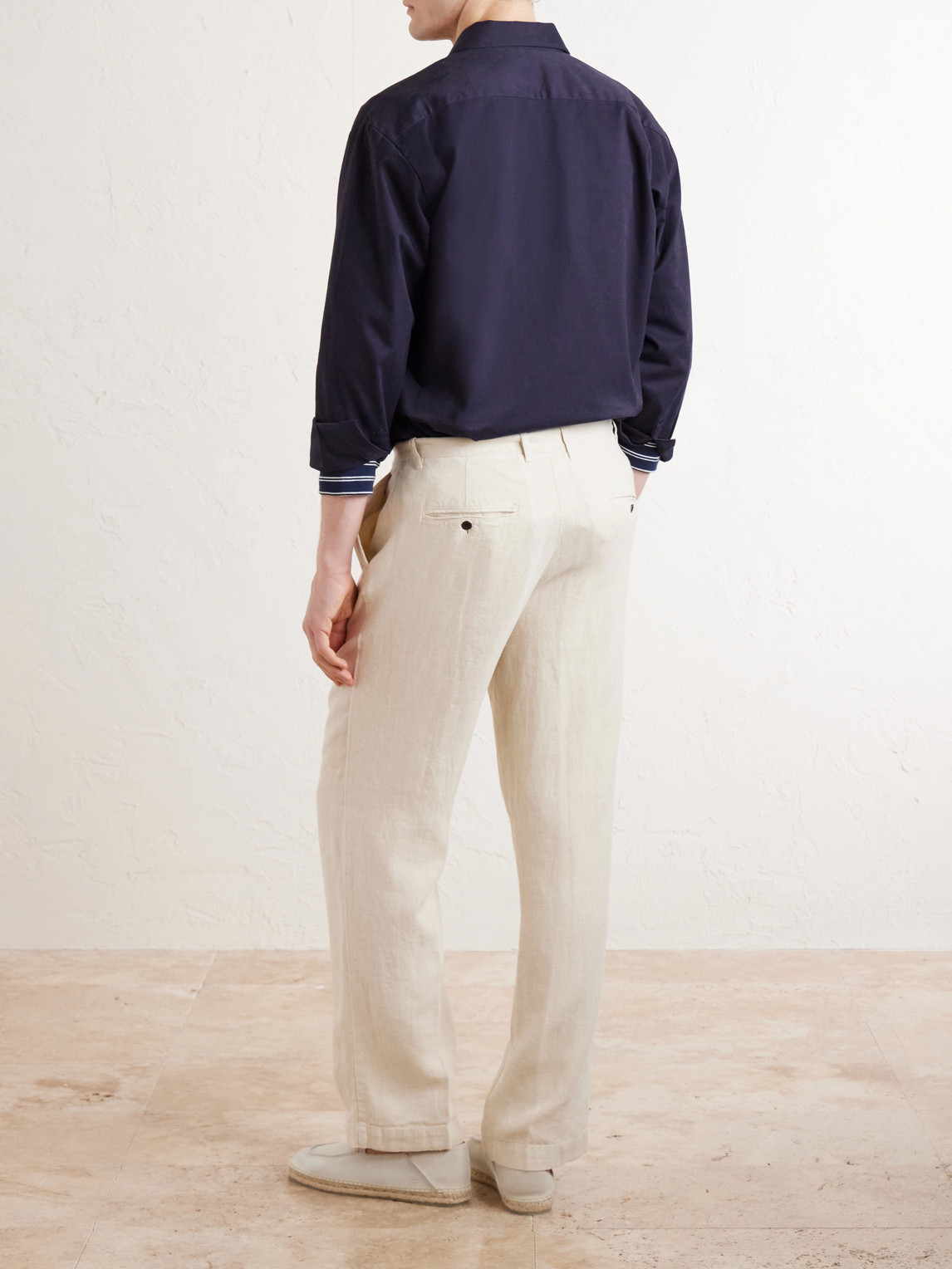 Straight-Leg Linen Trousers