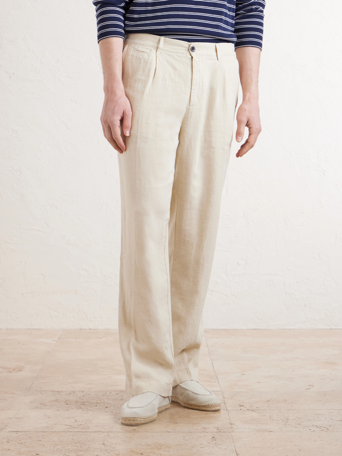 Straight-Leg Linen Trousers
