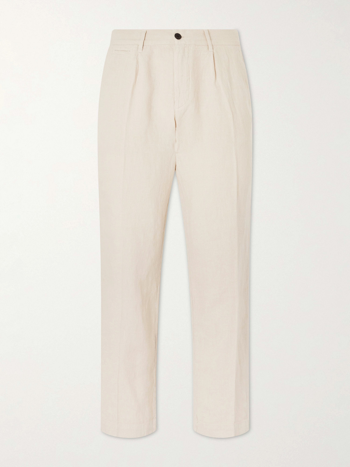 Portuguese Flannel Straight-Leg Linen Trousers UK/US 34