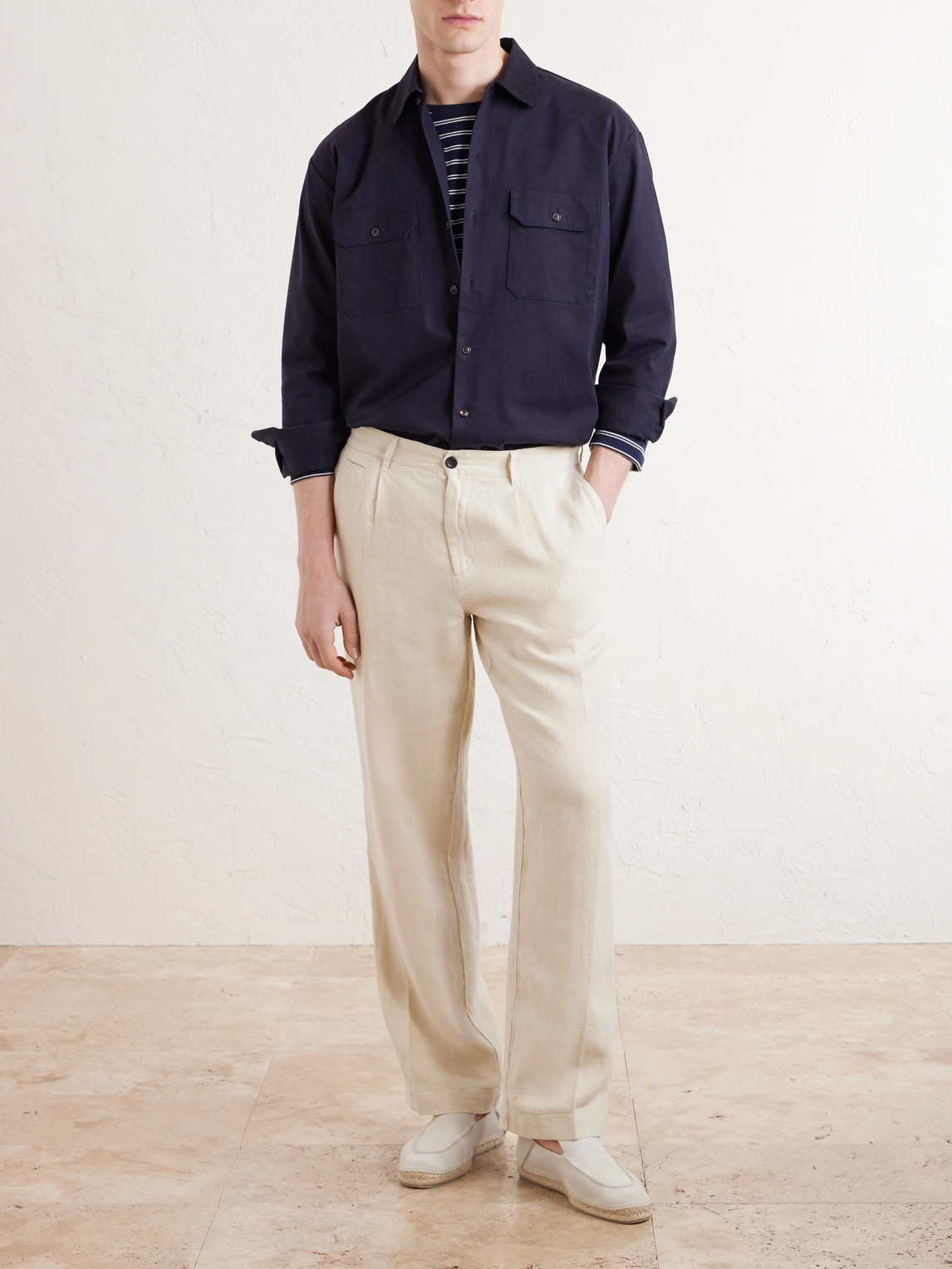Straight-Leg Linen Trousers