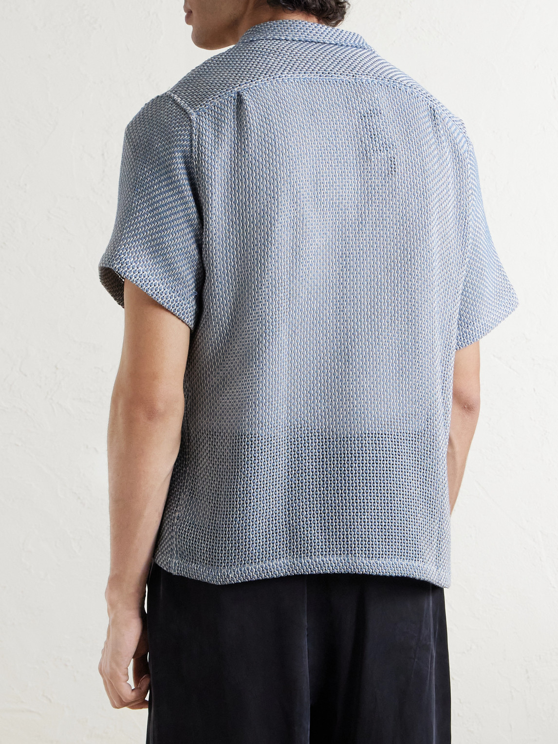 Agora Camp-Collar Cotton-Blend Shirt