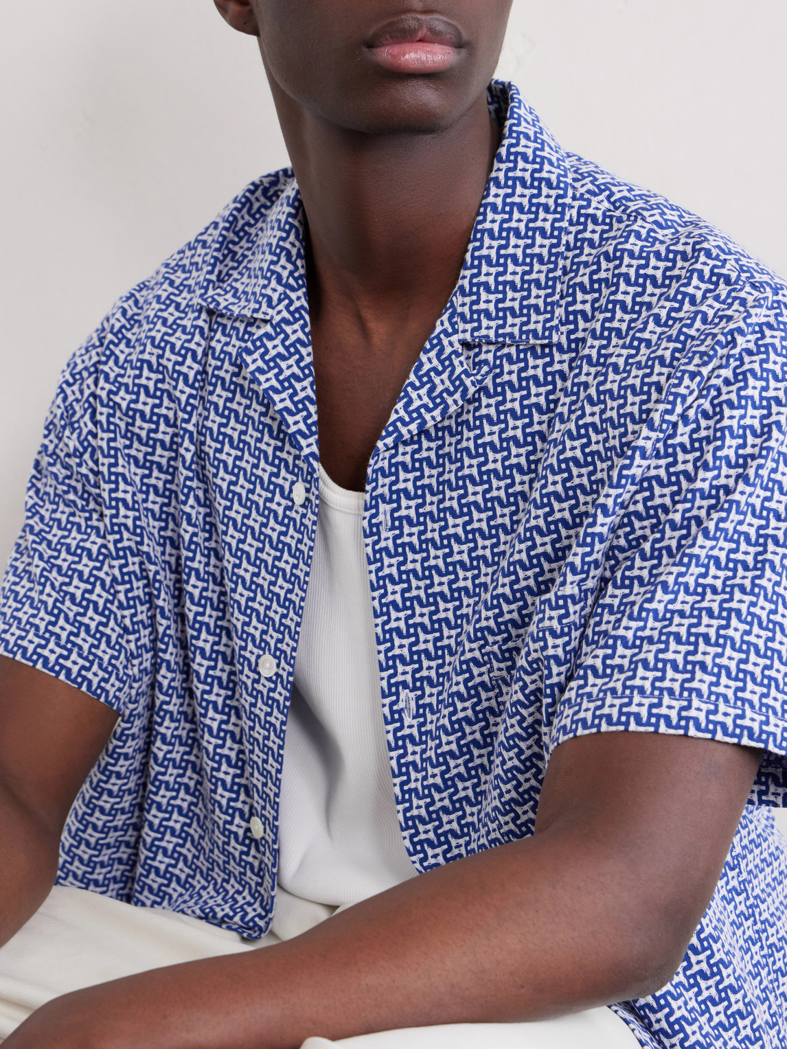 Soul Convertible-Collar Printed Cotton Shirt