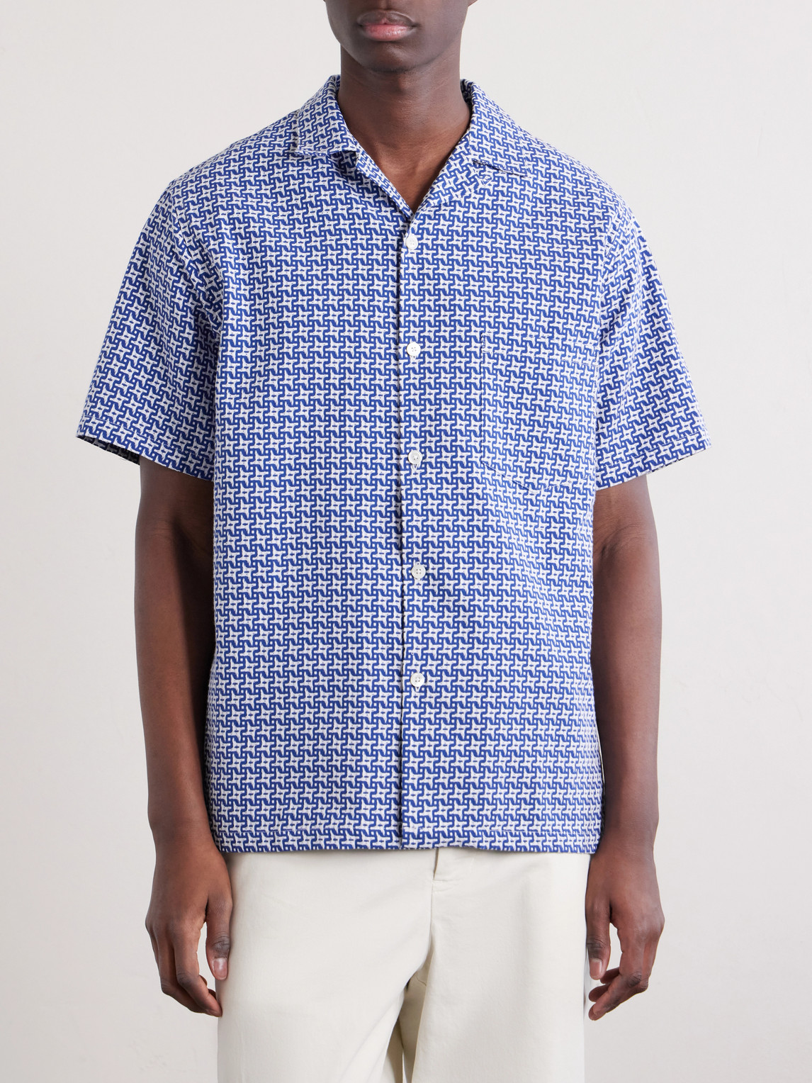 Soul Convertible-Collar Printed Cotton Shirt