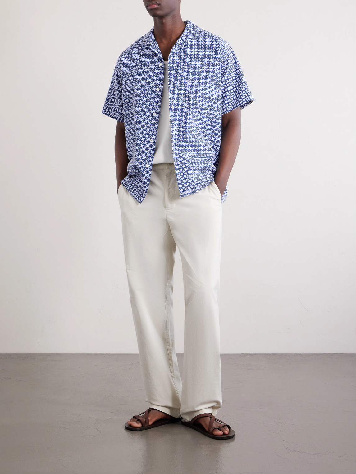 Soul Convertible-Collar Printed Cotton Shirt
