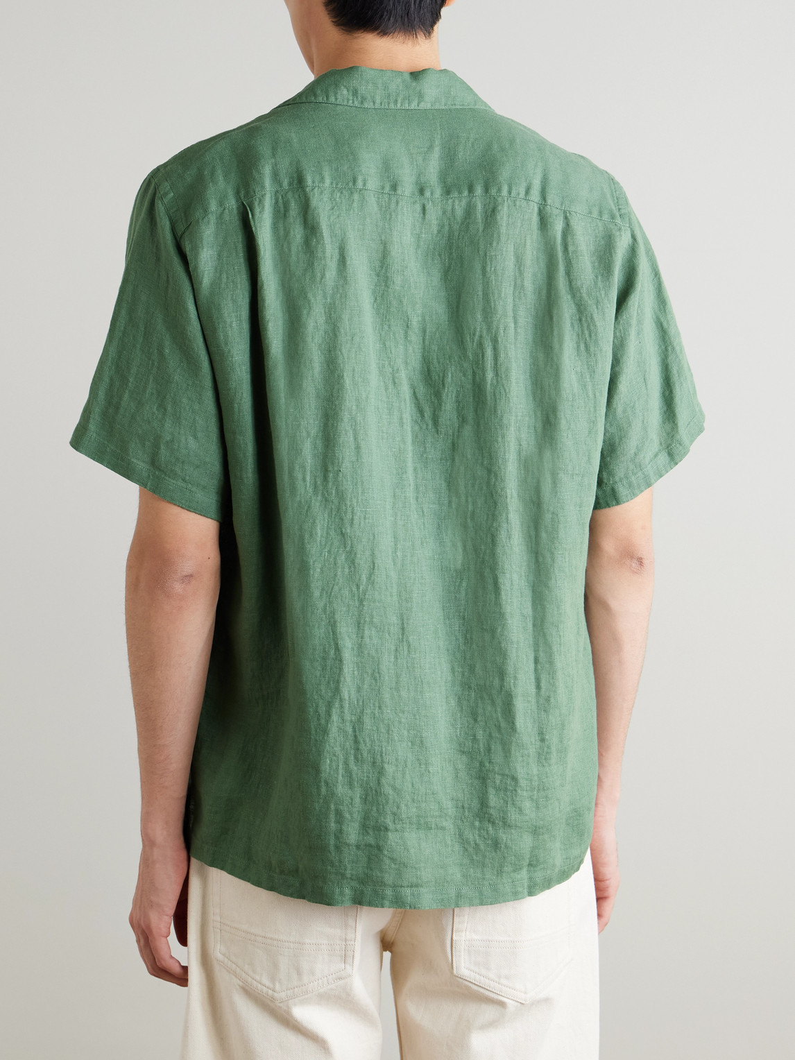 Camp-Collar Linen Shirt