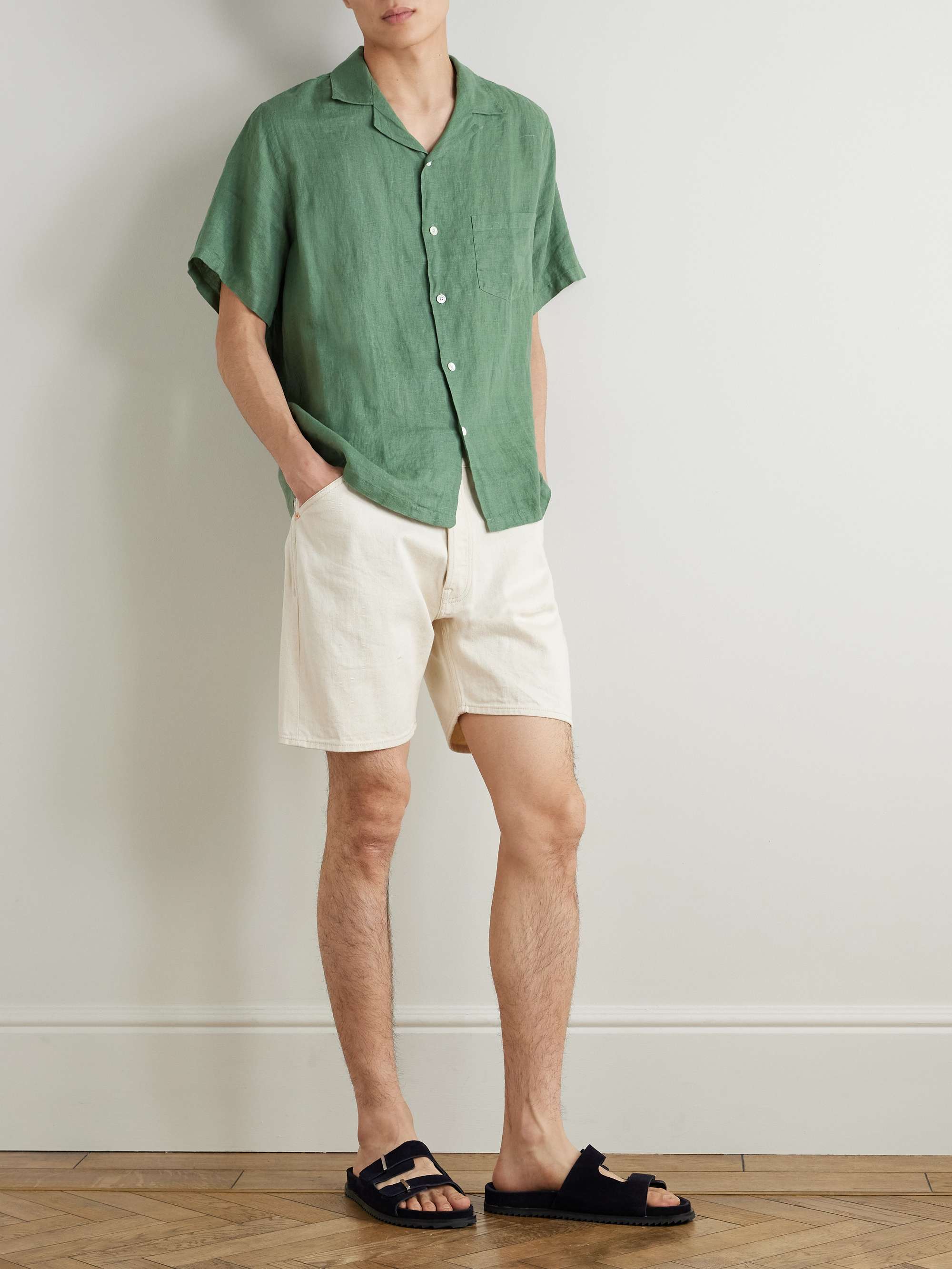 PORTUGUESE FLANNEL Camp-Collar Linen Shirt