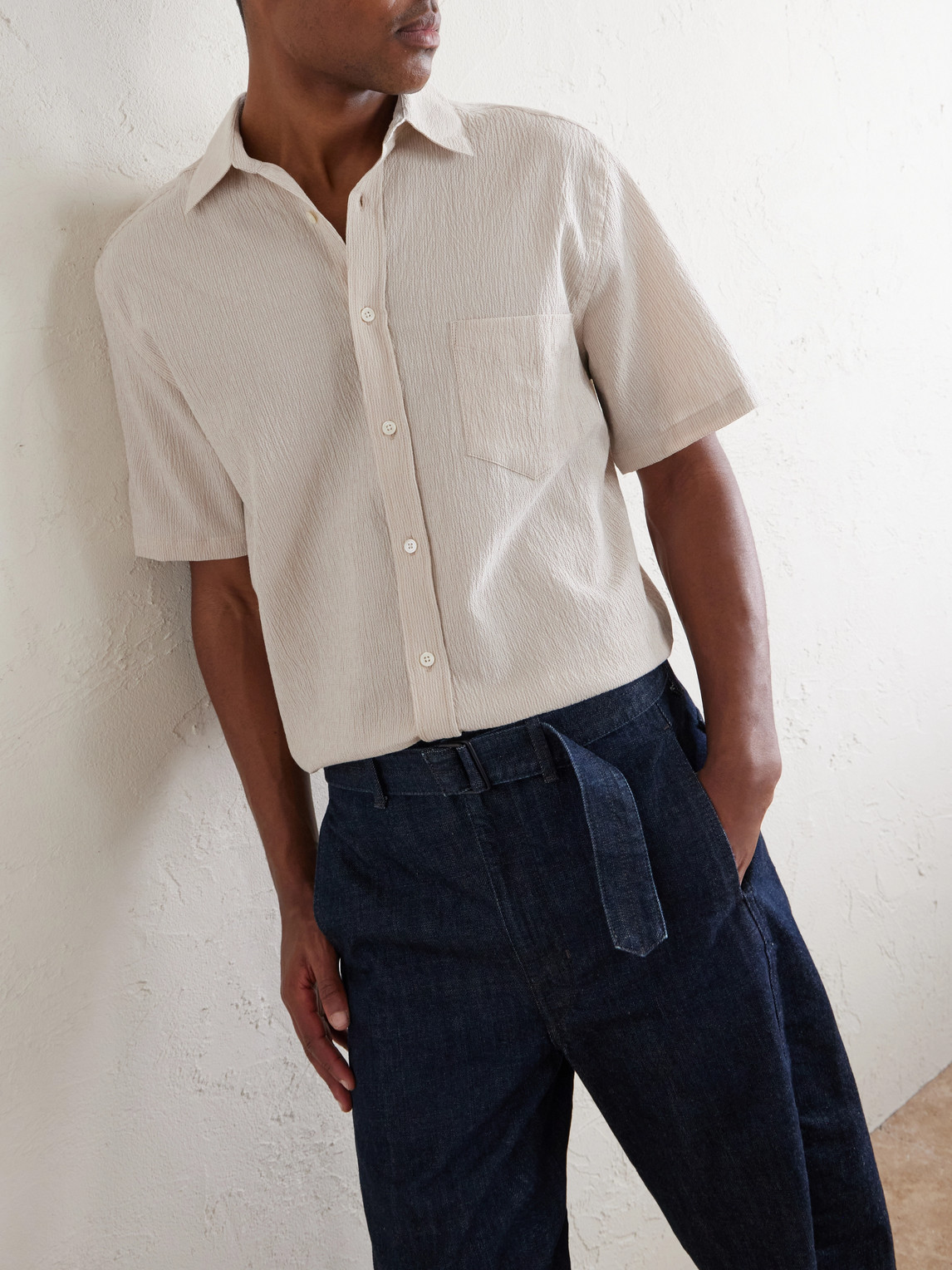 Theme Textured Cotton-Blend Shirt