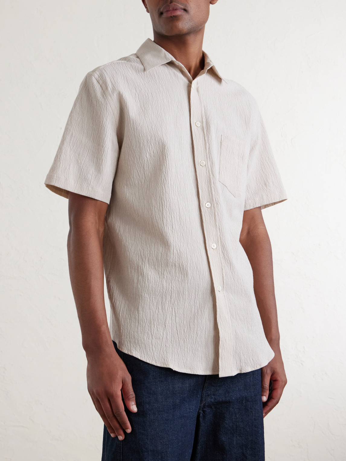 Theme Textured Cotton-Blend Shirt