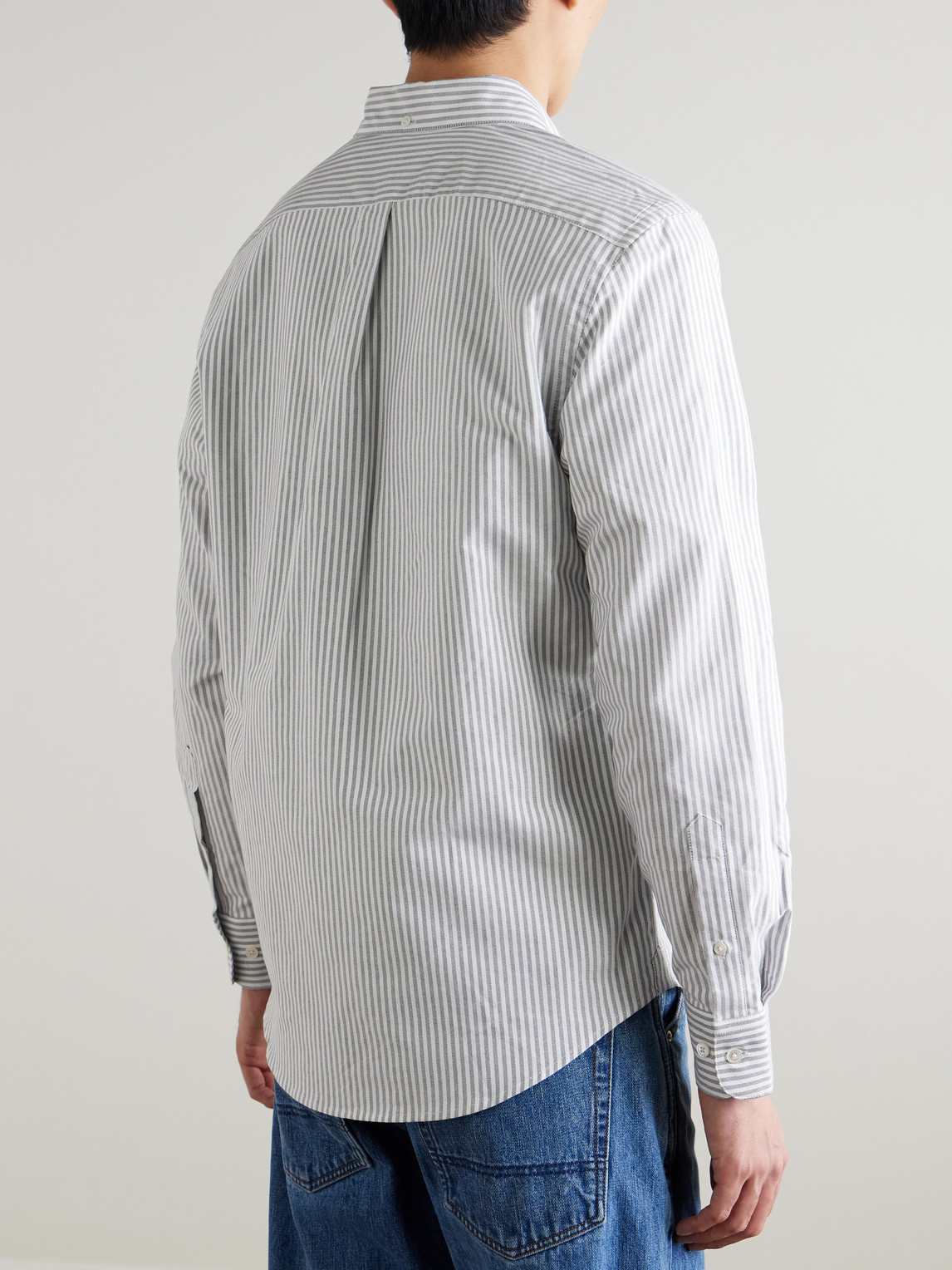Belavista Button-Down Collar Pinstriped Cotton Oxford Shirt