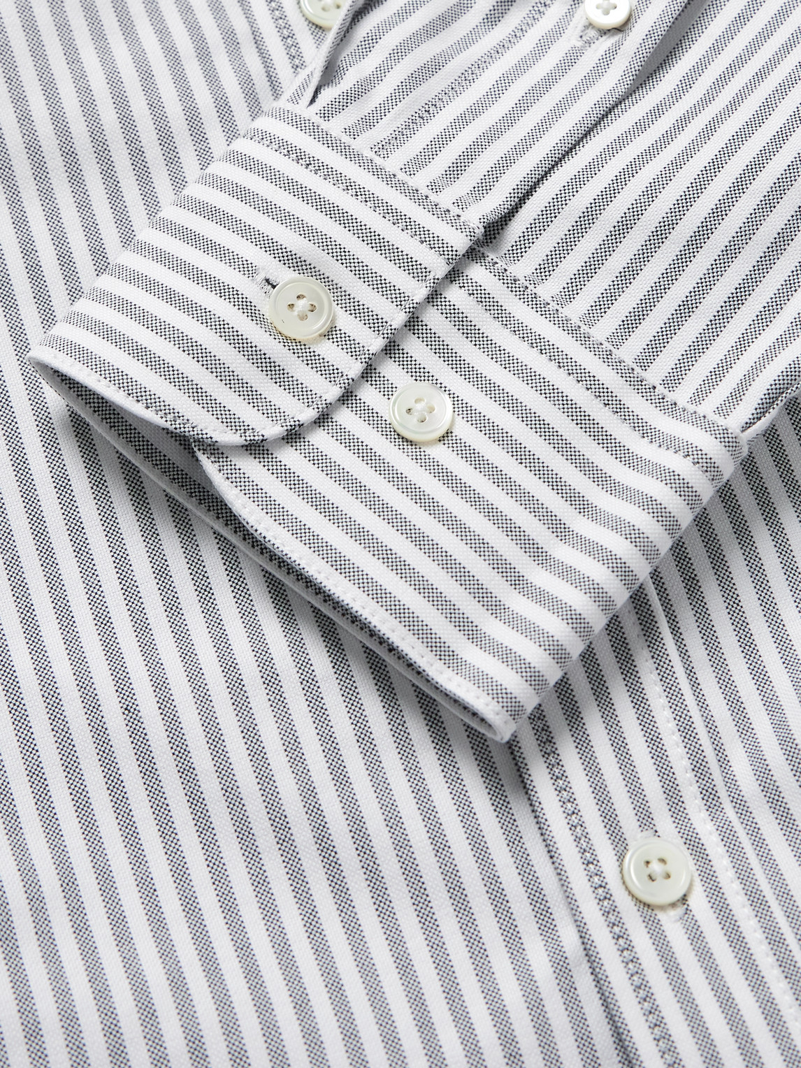 Belavista Button-Down Collar Pinstriped Cotton Oxford Shirt
