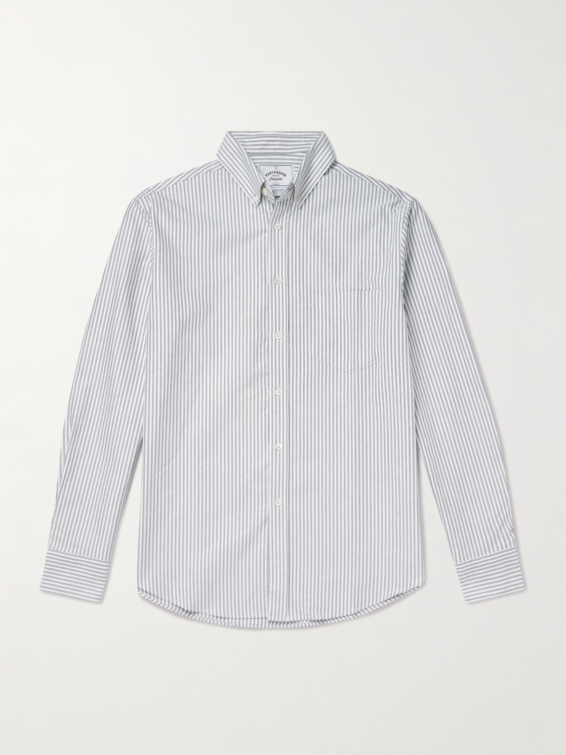 Portuguese Flannel Belavista Button-Down Collar Pinstriped Cotton Oxford Shirt - Men