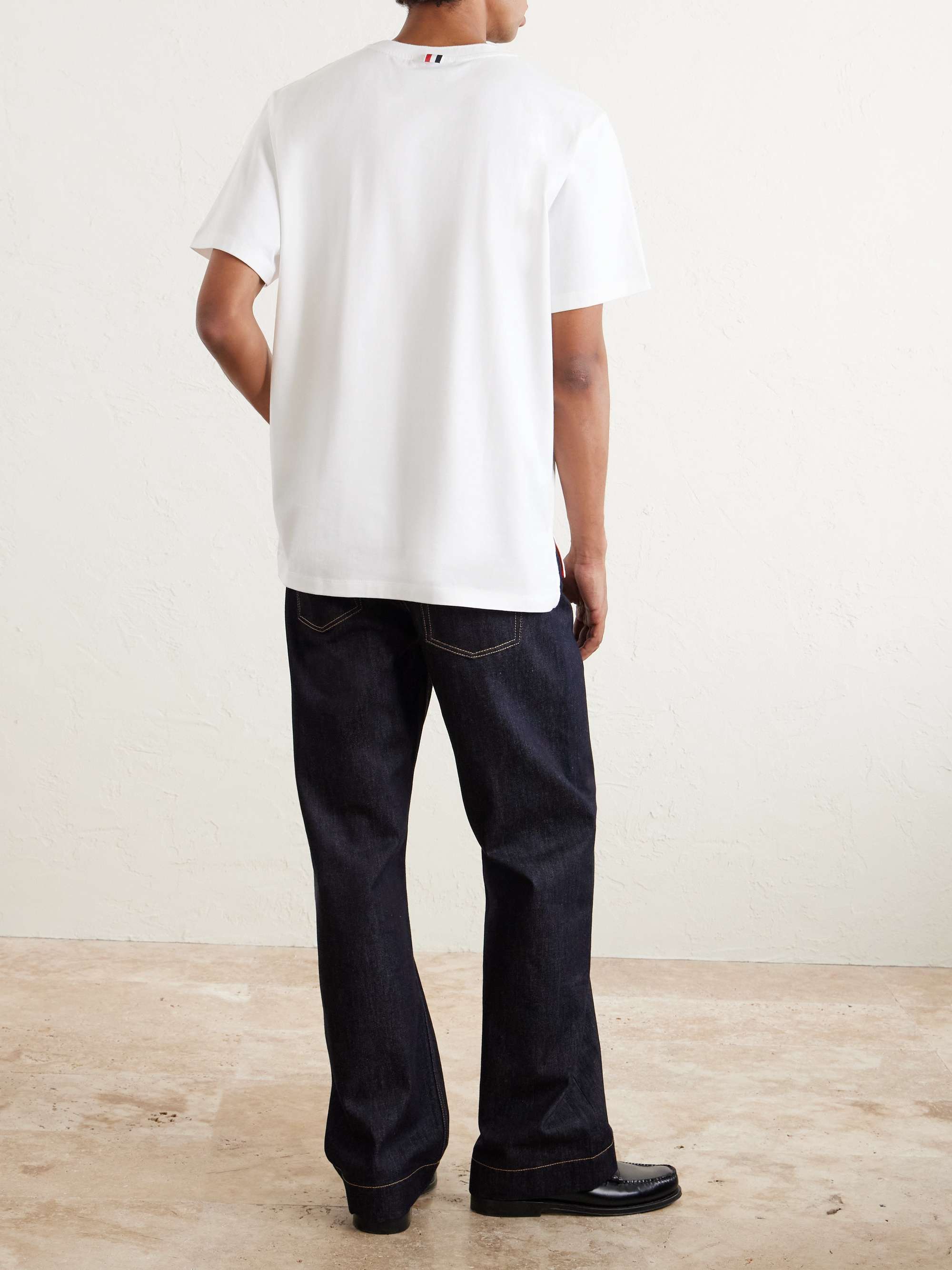 THOM BROWNE Logo-Appliquéd Cotton-Jersey T-Shirt