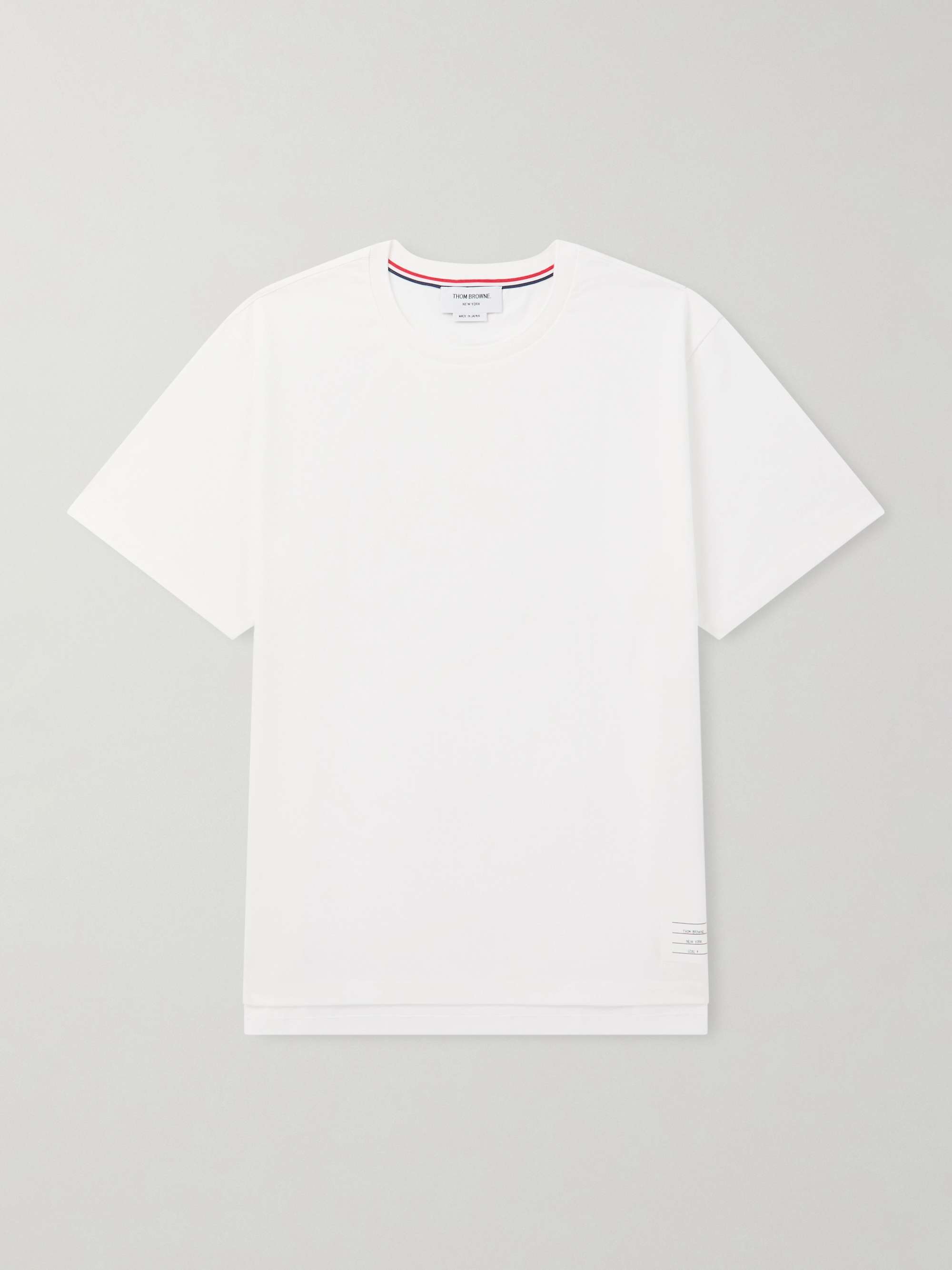 THOM BROWNE Logo-Appliquéd Cotton-Jersey T-Shirt