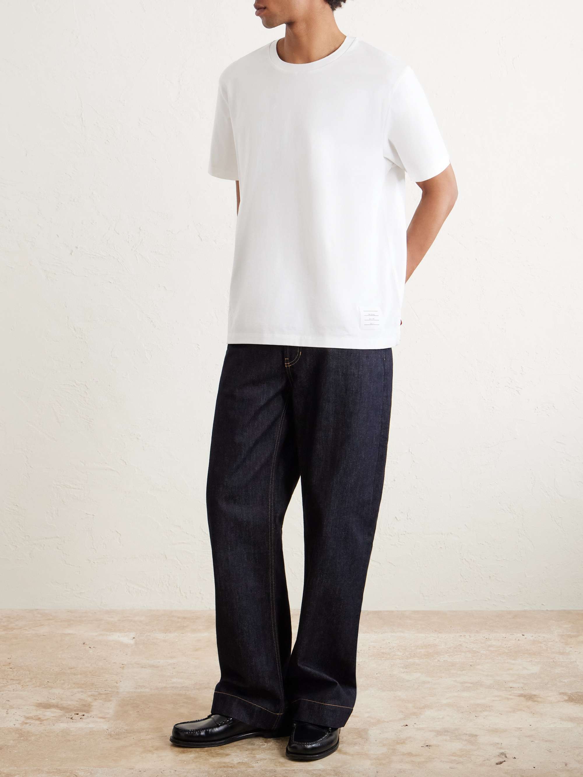 THOM BROWNE Logo-Appliquéd Cotton-Jersey T-Shirt