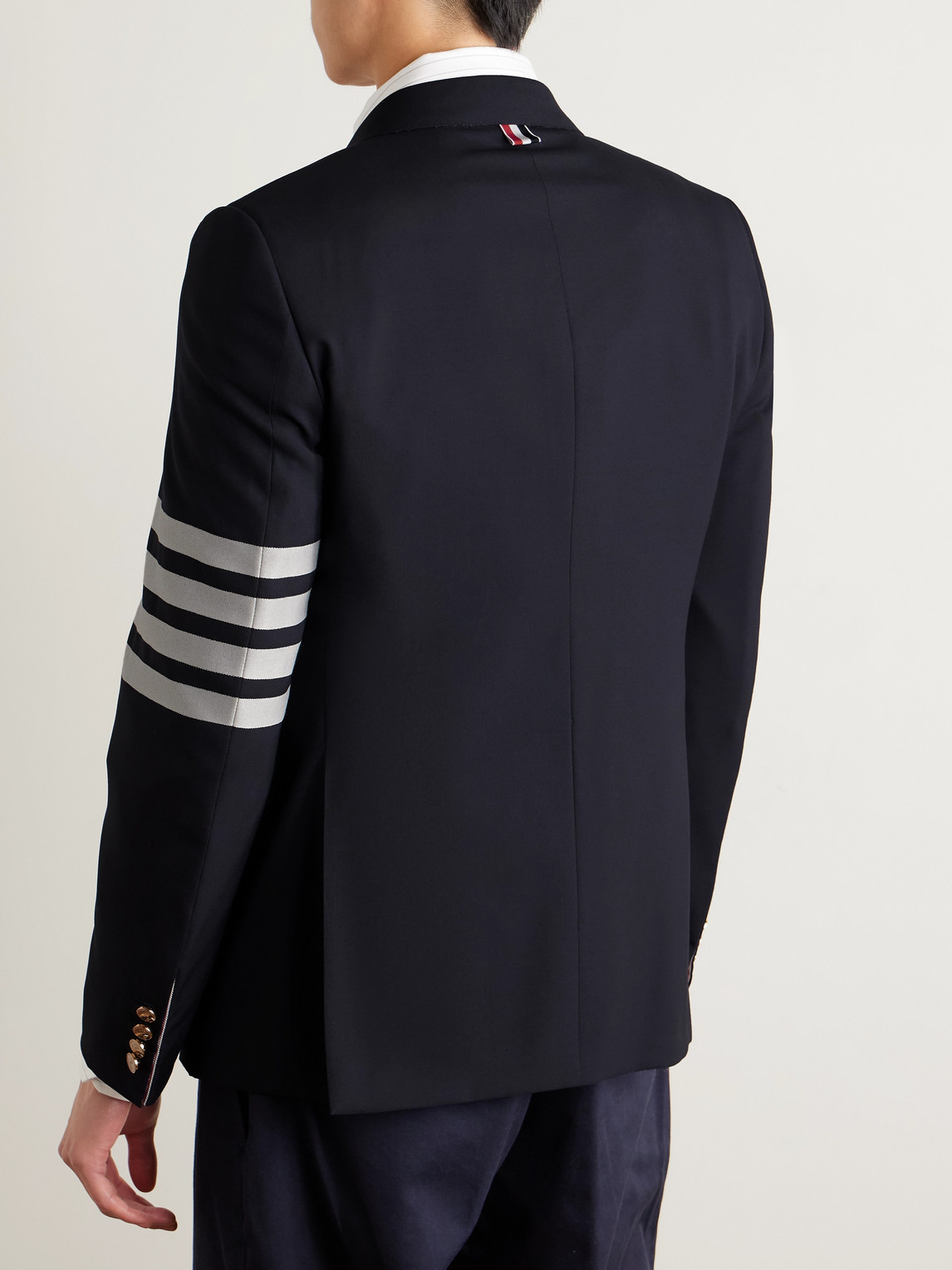 Thom Browne Slim-fit Striped Wool Blazer In Blue