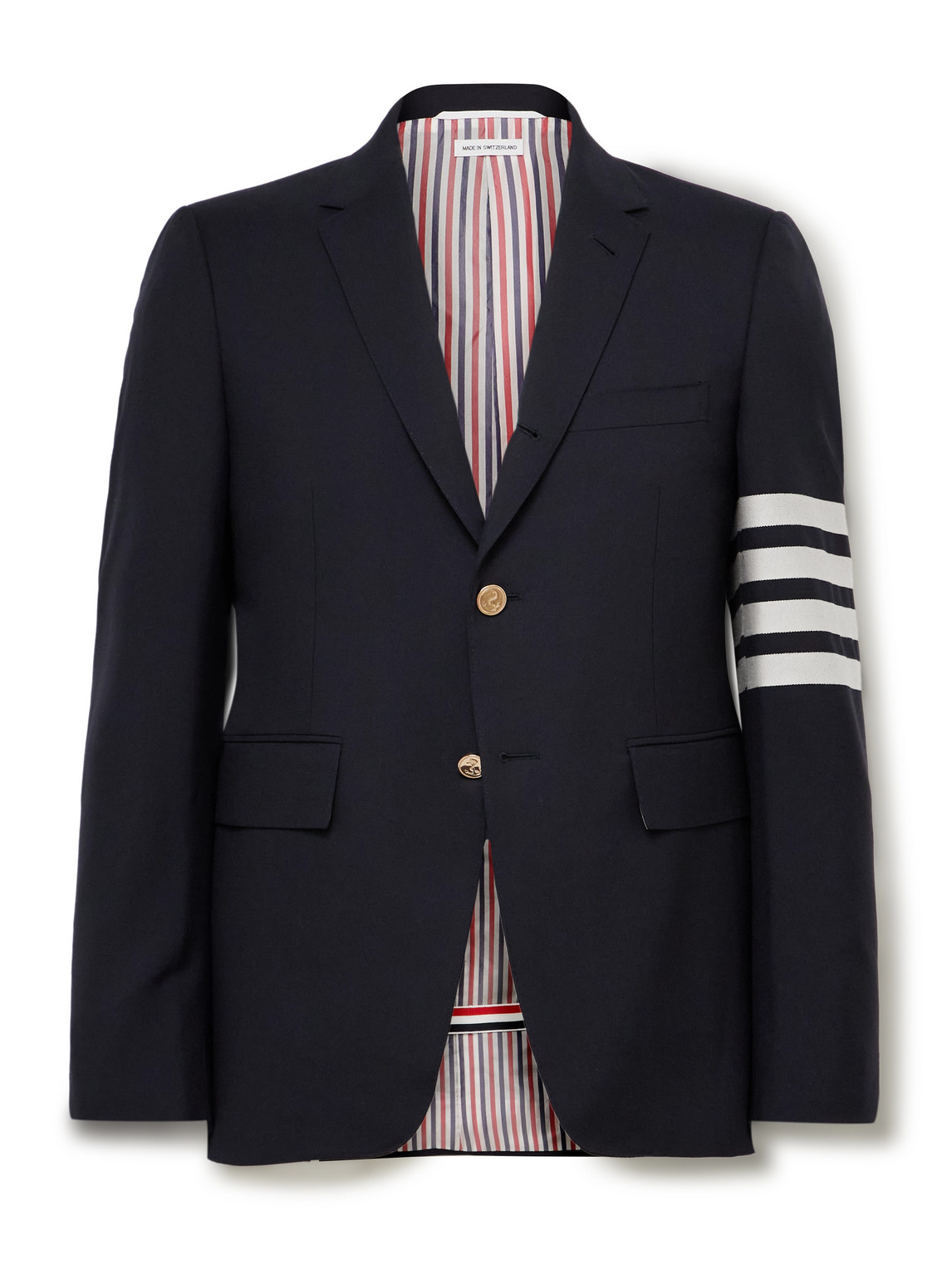 Thom Browne Slim-fit Striped Wool Blazer In Blue