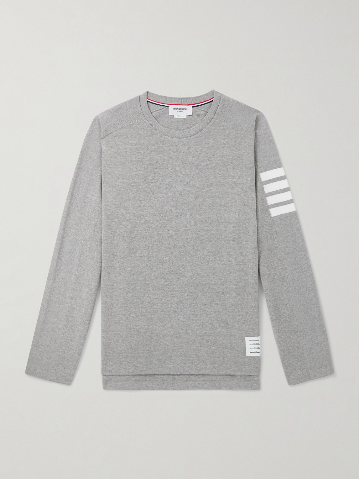 Thom Browne Logo-Appliquéd Striped Cotton-Jersey T-Shirt - Men