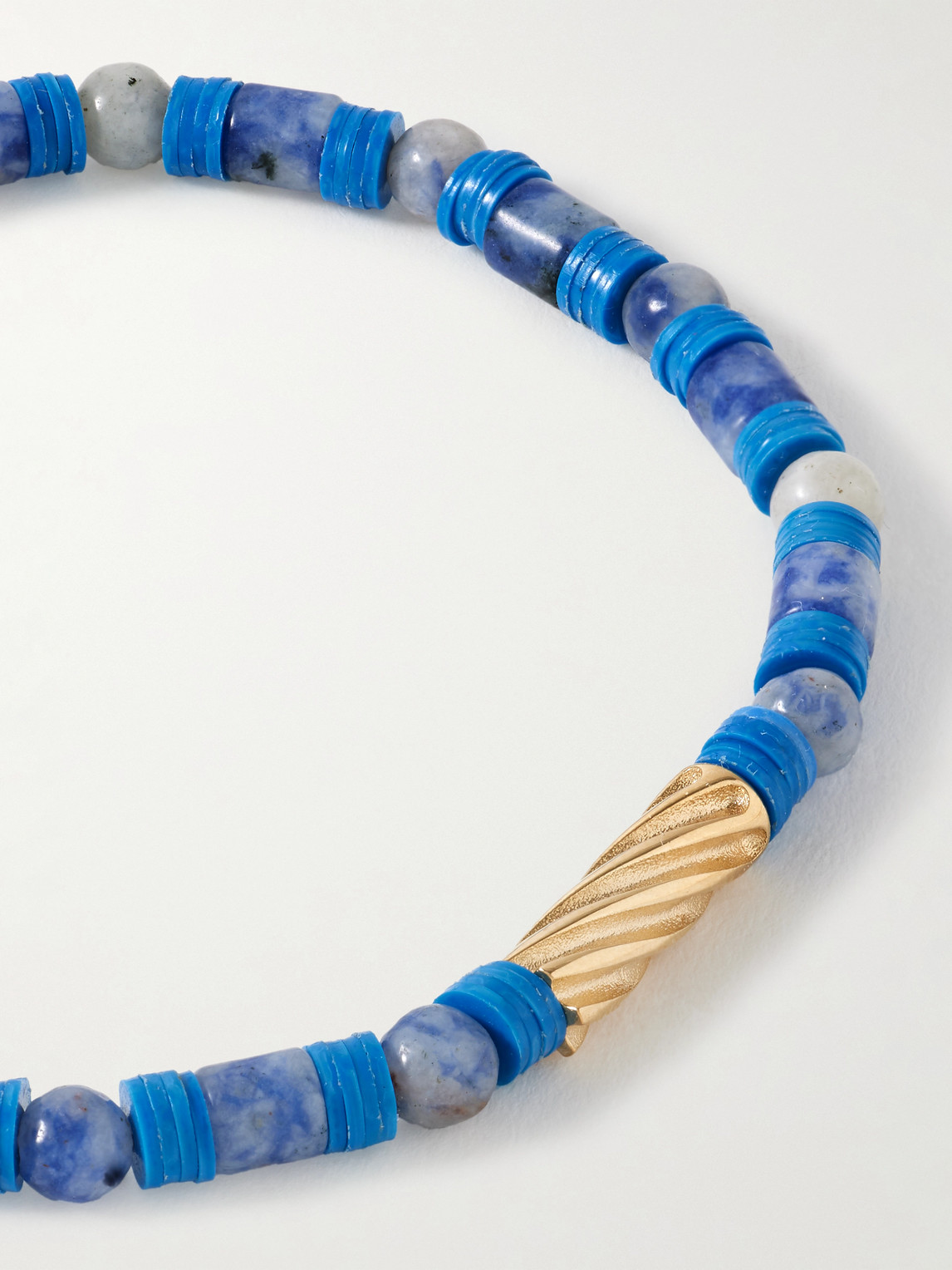 Luis Morais 14-karat Gold Sodalite Beaded Bracelet In Multi