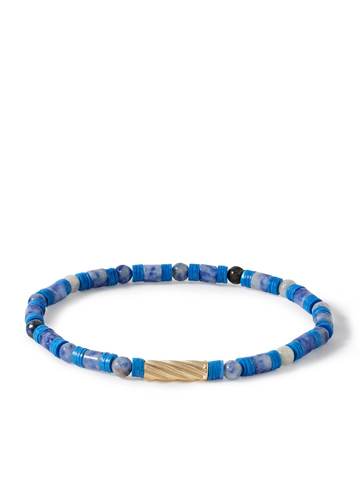 Luis Morais 14-karat Gold Sodalite Beaded Bracelet In Multi