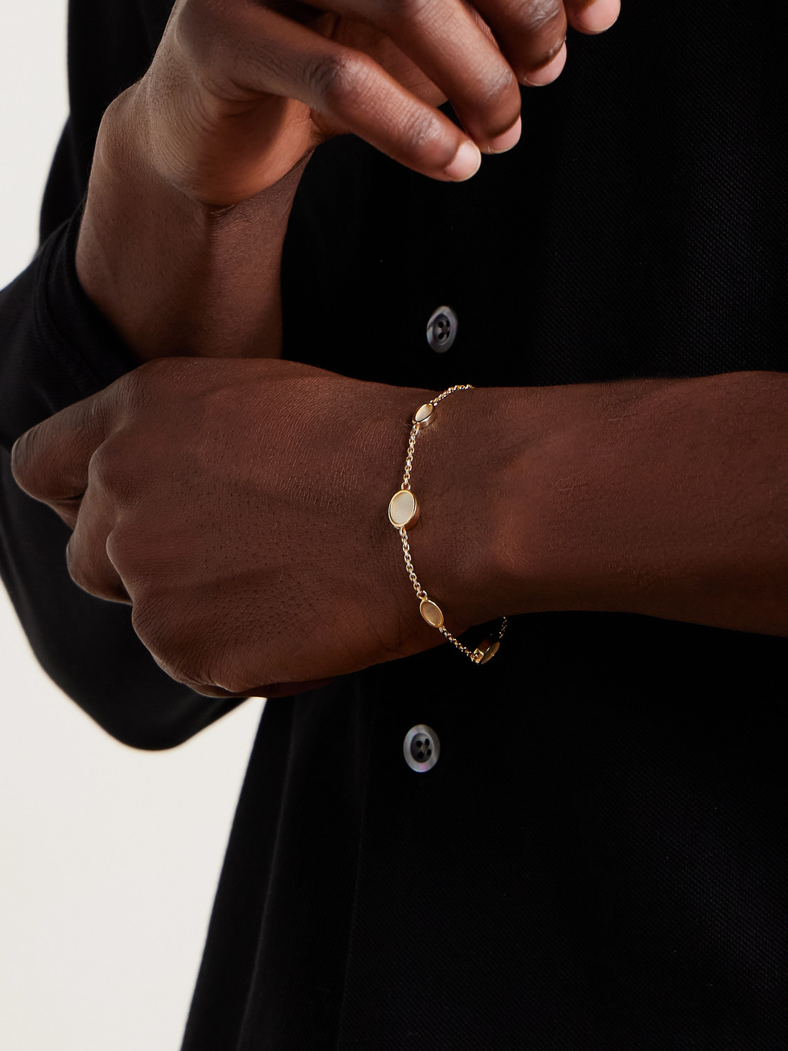 Luis Morais 14-karat Gold Mother-of-pearl Bracelet In Multi