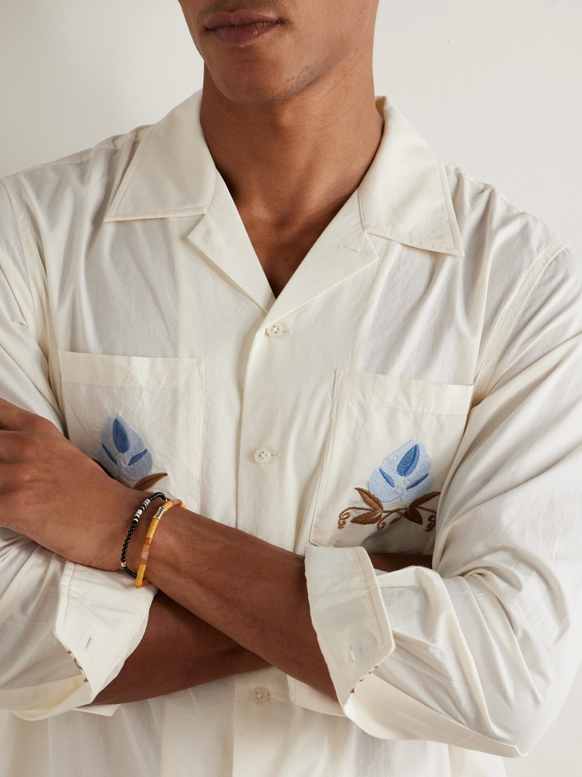 Luis Morais 14-karat Gold Orange Aventurine Beaded Bracelet In Brown