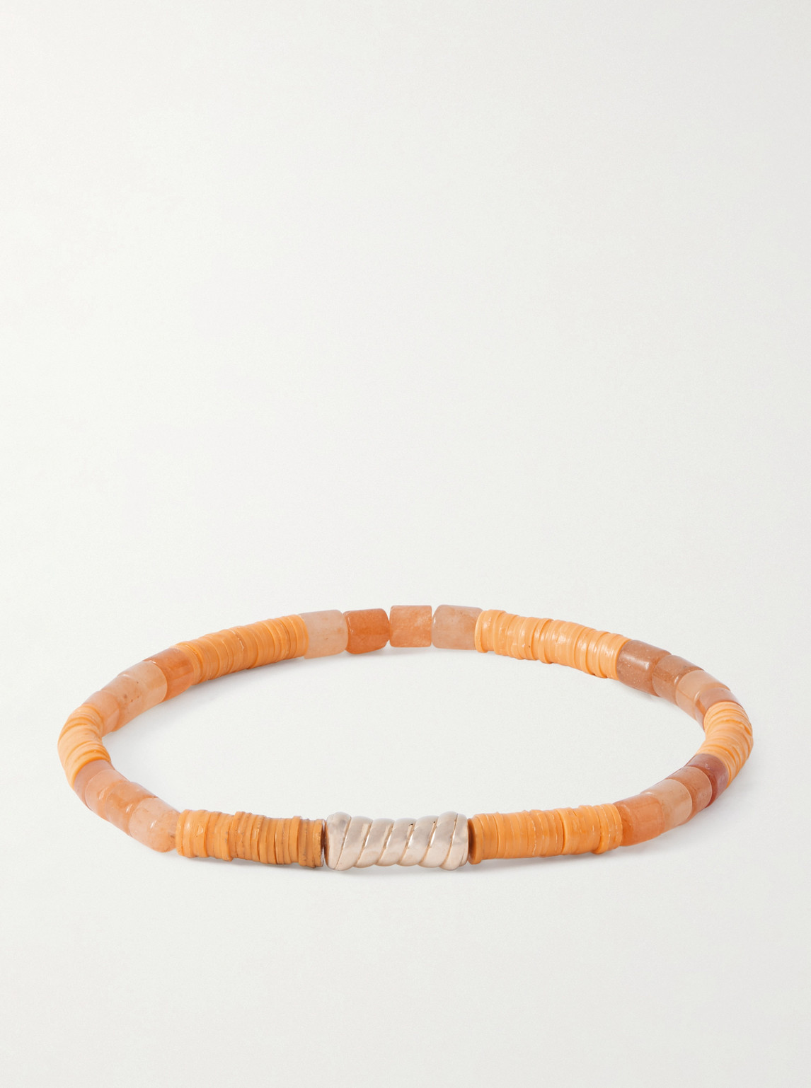 Luis Morais – 14-Karat Gold Orange Aventurine Beaded Bracelet