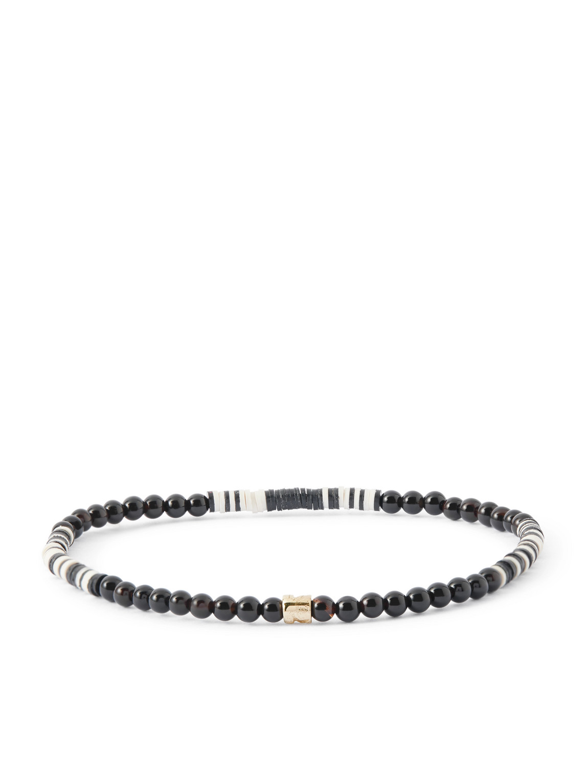 Luis Morais 14-karat Gold Onyx Beaded Bracelet In Black