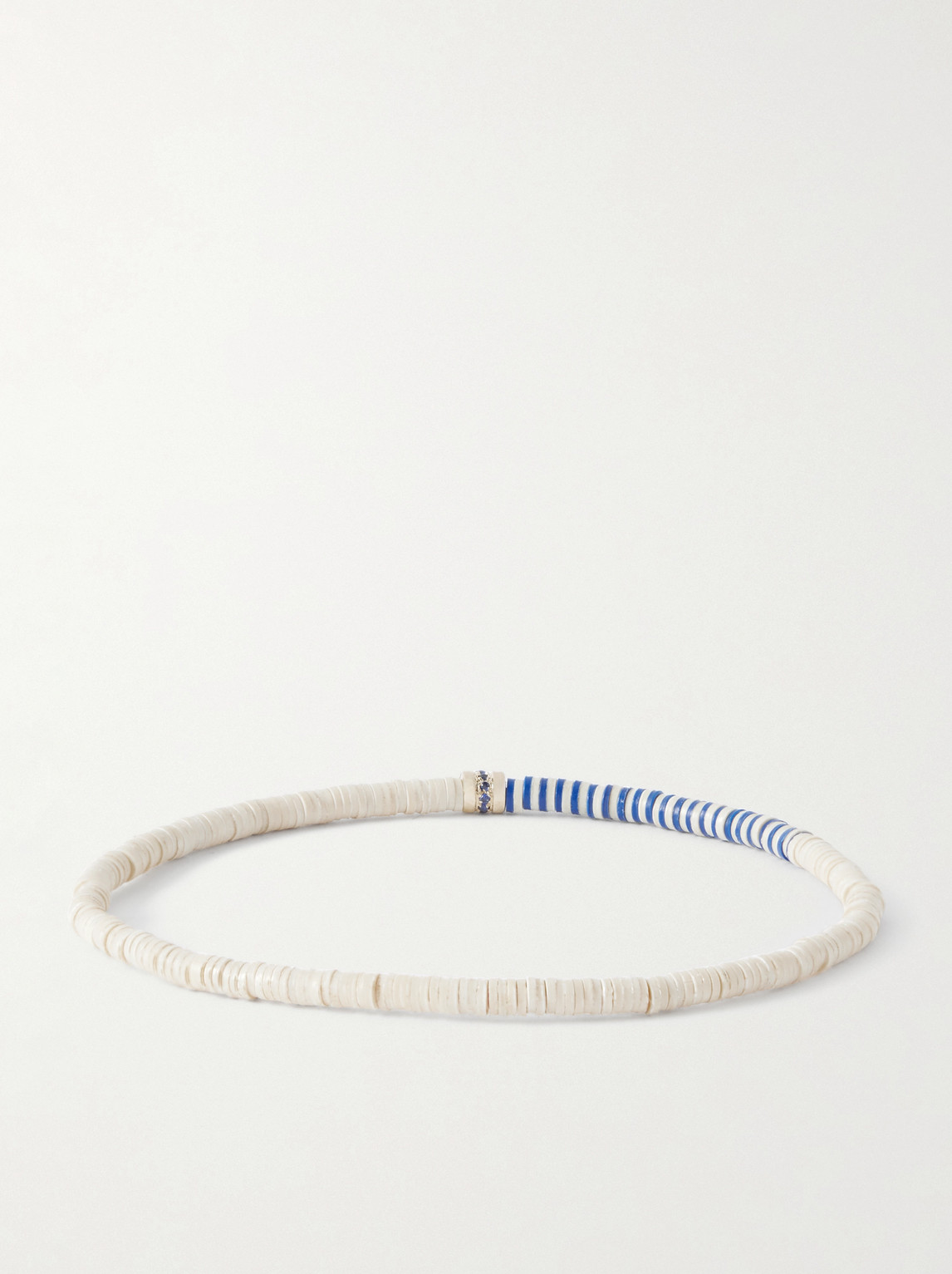 Luis Morais 14-karat Gold Sapphire Beaded Bracelet In Gray