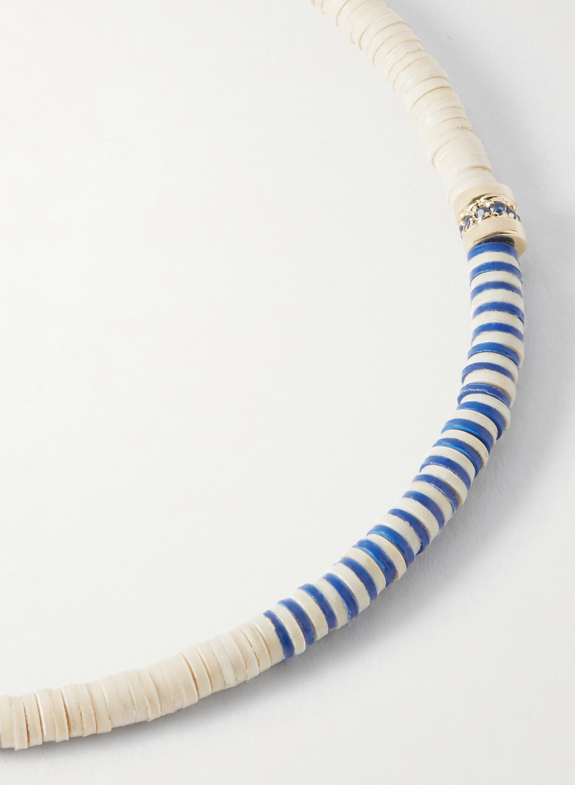 Luis Morais 14-karat Gold Sapphire Beaded Bracelet In Gray