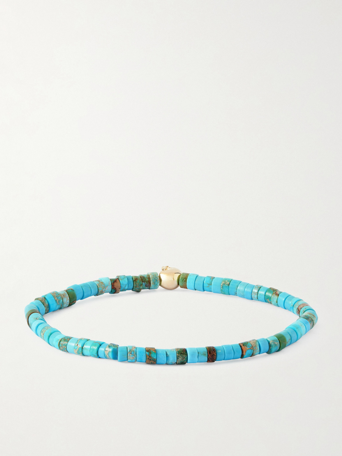 Luis Morais 14-karat Gold, Ruby And Turquoise Beaded Bracelet In Blue