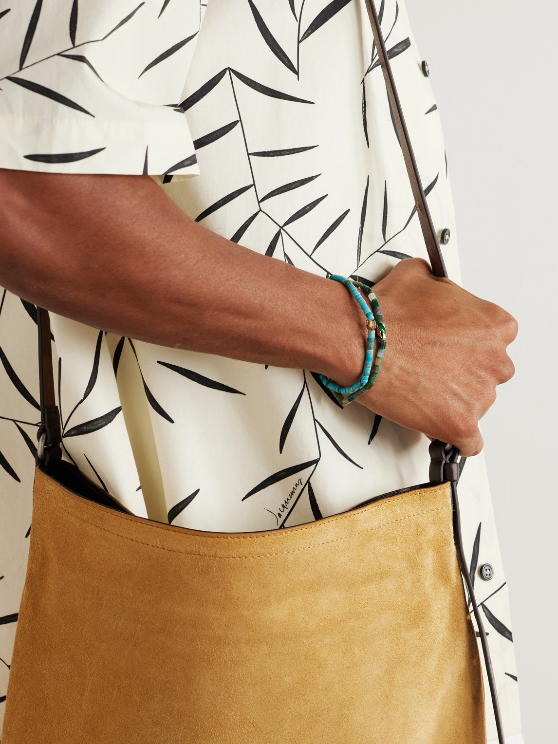 Luis Morais 14-karat Gold, Ruby And Turquoise Beaded Bracelet In Blue