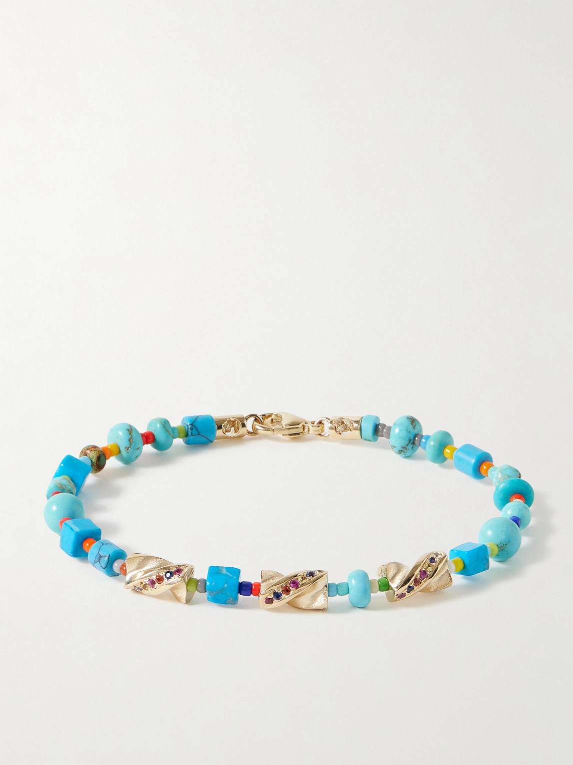 Luis Morais – Drill Bit 14-Karat Gold Multi-Stone Beaded Bracelet