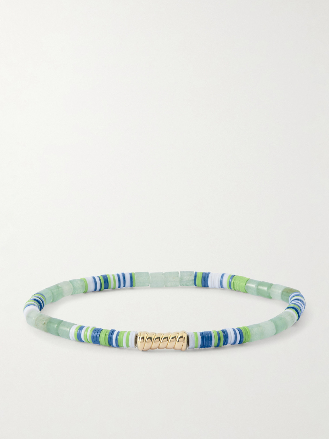 Luis Morais – 14-Karat Gold Green Aventurine Beaded Bracelet