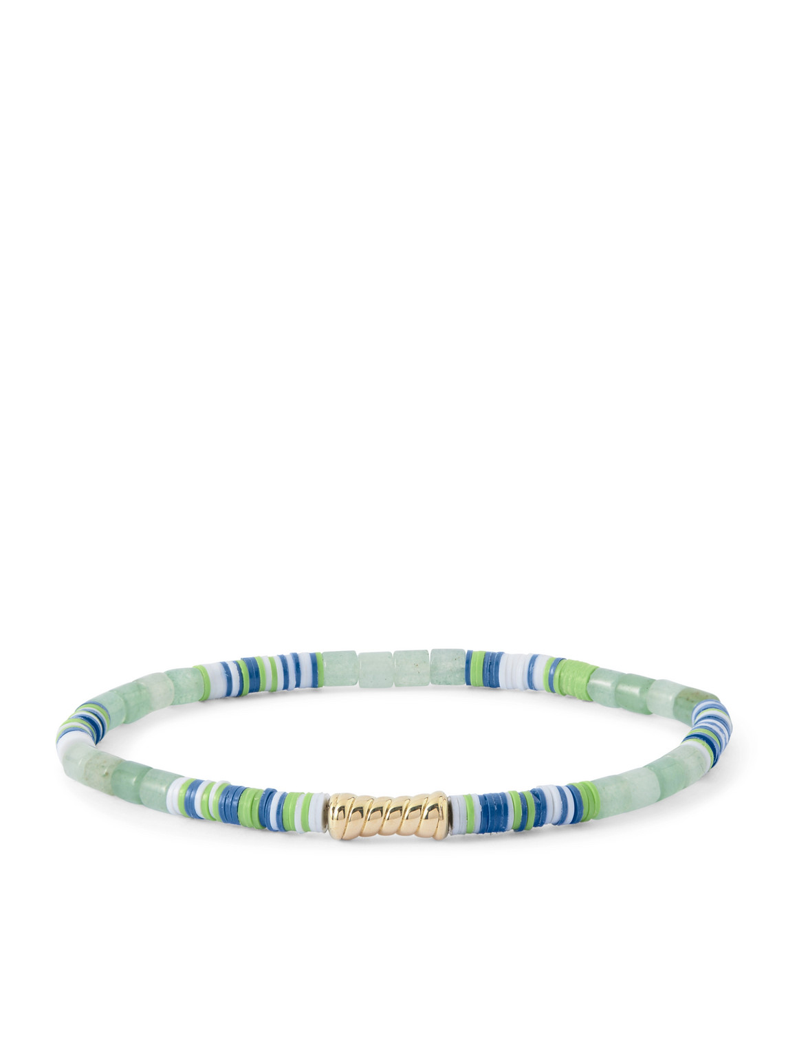 Luis Morais 14-karat Gold Green Aventurine Beaded Bracelet