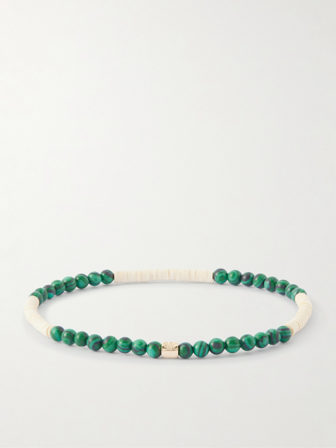 LUIS MORAIS 14-Karat Gold, Malachite and Onyx Beaded Bracelet - Men
