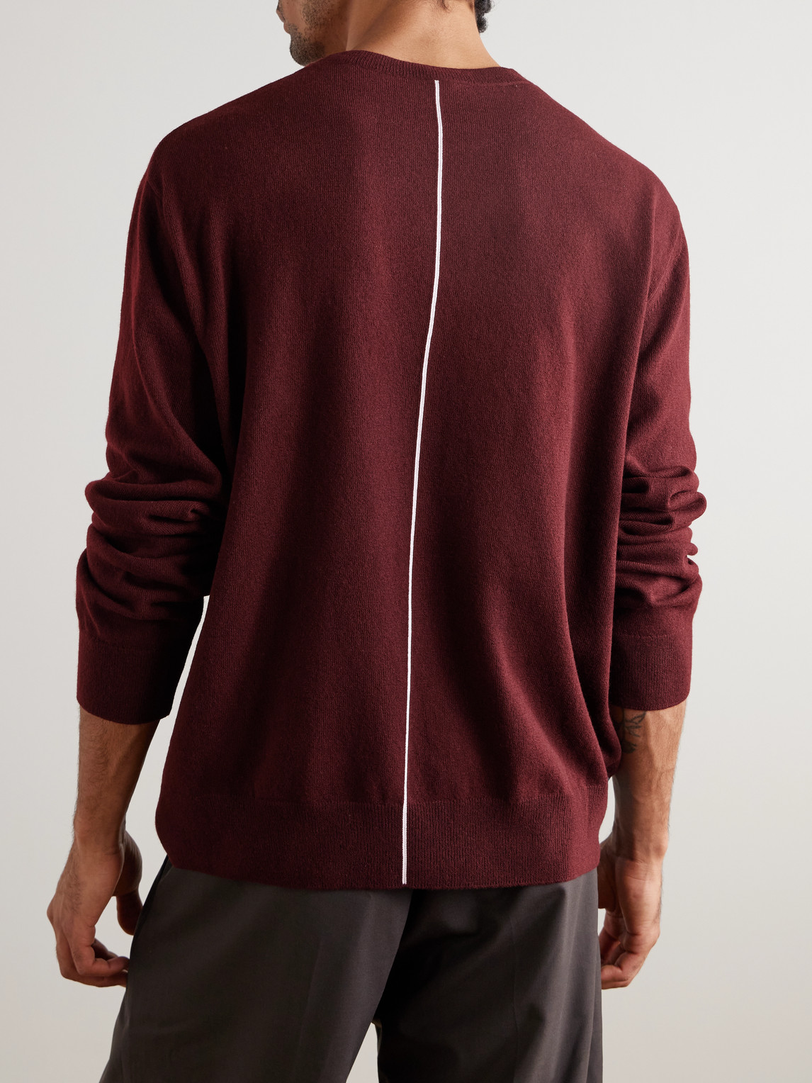 Loewe - Anagram Embroidered Wool-blend Sweater - Men - Burgundy - M 