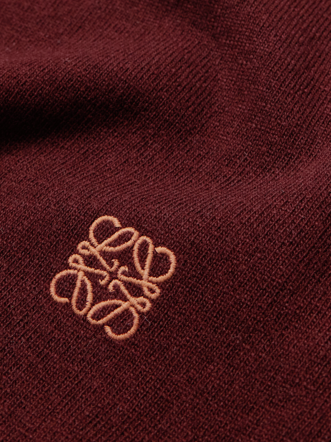  Loewe - Anagram Embroidered Wool-blend Sweater - Men - Burgundy - M 