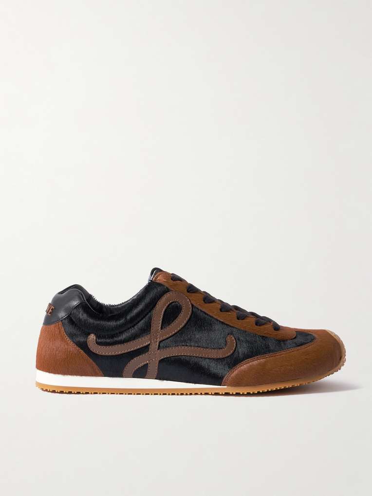 Loewe — Ballet Runner 2.0 Leather-Trimmed Calf Hair Sneakers